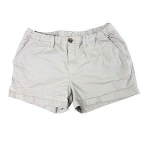 NEW Chubbies Originals Thighs Out Tan Khaki Chino Shorts Womens L Elastic Waist